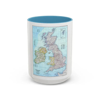 British Isles (1979) (Map) Accent Coffee Mug 15oz Light Blue - Go Mug Yourself