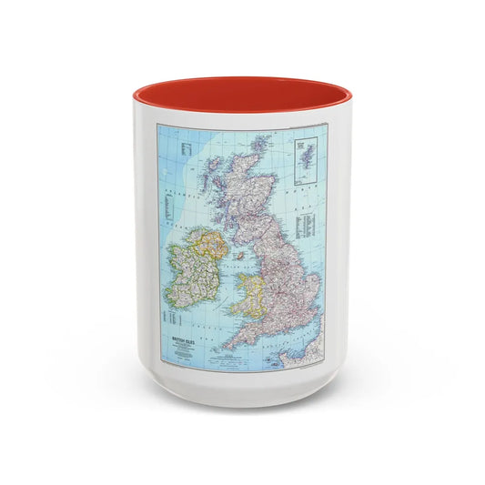 British Isles (1979) (Map) Accent Coffee Mug-15oz-Red-Go Mug Yourself