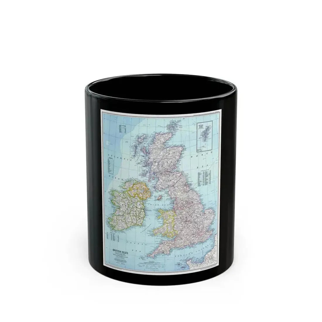 British Isles (1979) (Map) Black Coffee Mug 11oz - Go Mug Yourself