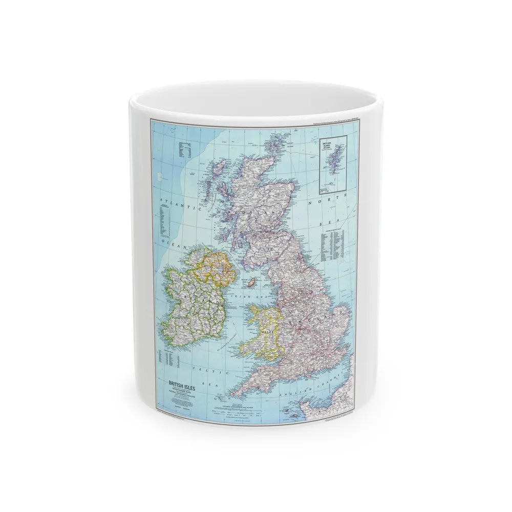 British Isles (1979) (Map) White Coffee Mug-11oz-Go Mug Yourself