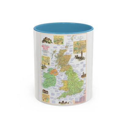 British Isles - A Traveller's Map 1 (1974) (Map) Accent Coffee Mug 11oz Light Blue - Go Mug Yourself