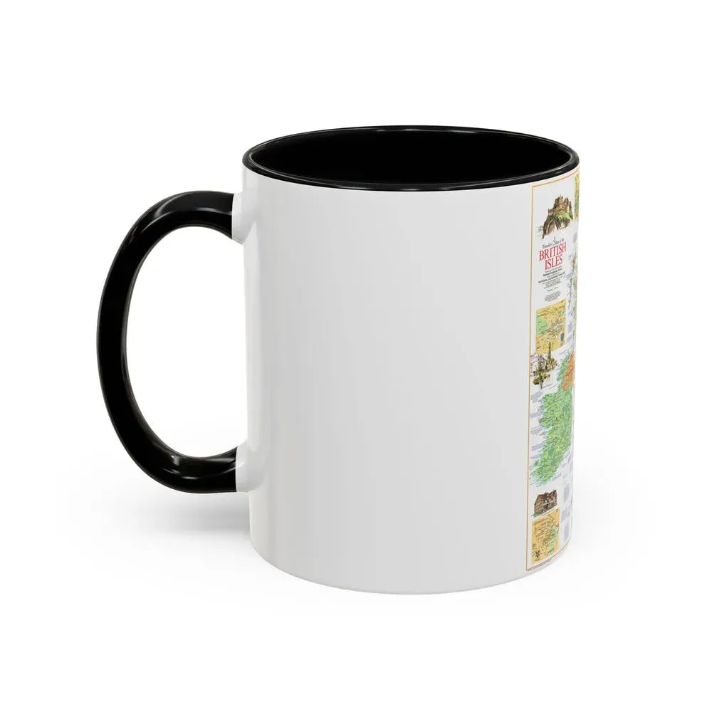 British Isles - A Traveller's Map 1 (1974) (Map) Accent Coffee Mug - Go Mug Yourself