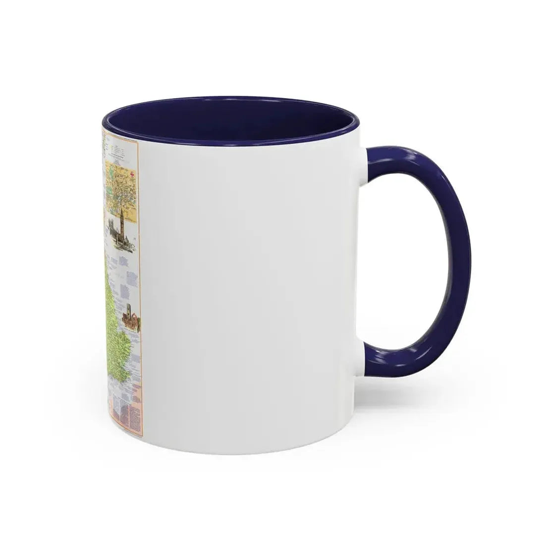 British Isles - A Traveller's Map 1 (1974) (Map) Accent Coffee Mug - Go Mug Yourself