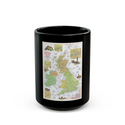 British Isles - A Traveller's Map 1 (1974) (Map) Black Coffee Mug 15oz - Go Mug Yourself