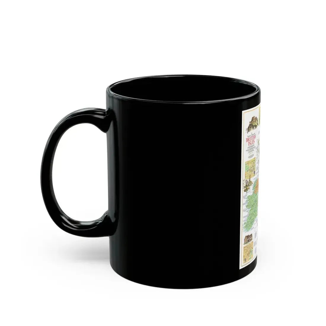 British Isles - A Traveller's Map 1 (1974) (Map) Black Coffee Mug - Go Mug Yourself