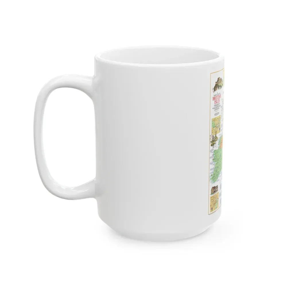 British Isles - A Traveller's Map 1 (1974) (Map) White Coffee Mug - Go Mug Yourself