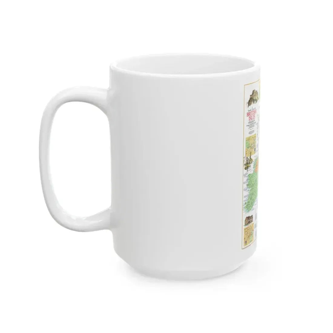 British Isles - A Traveller's Map 1 (1974) (Map) White Coffee Mug - Go Mug Yourself