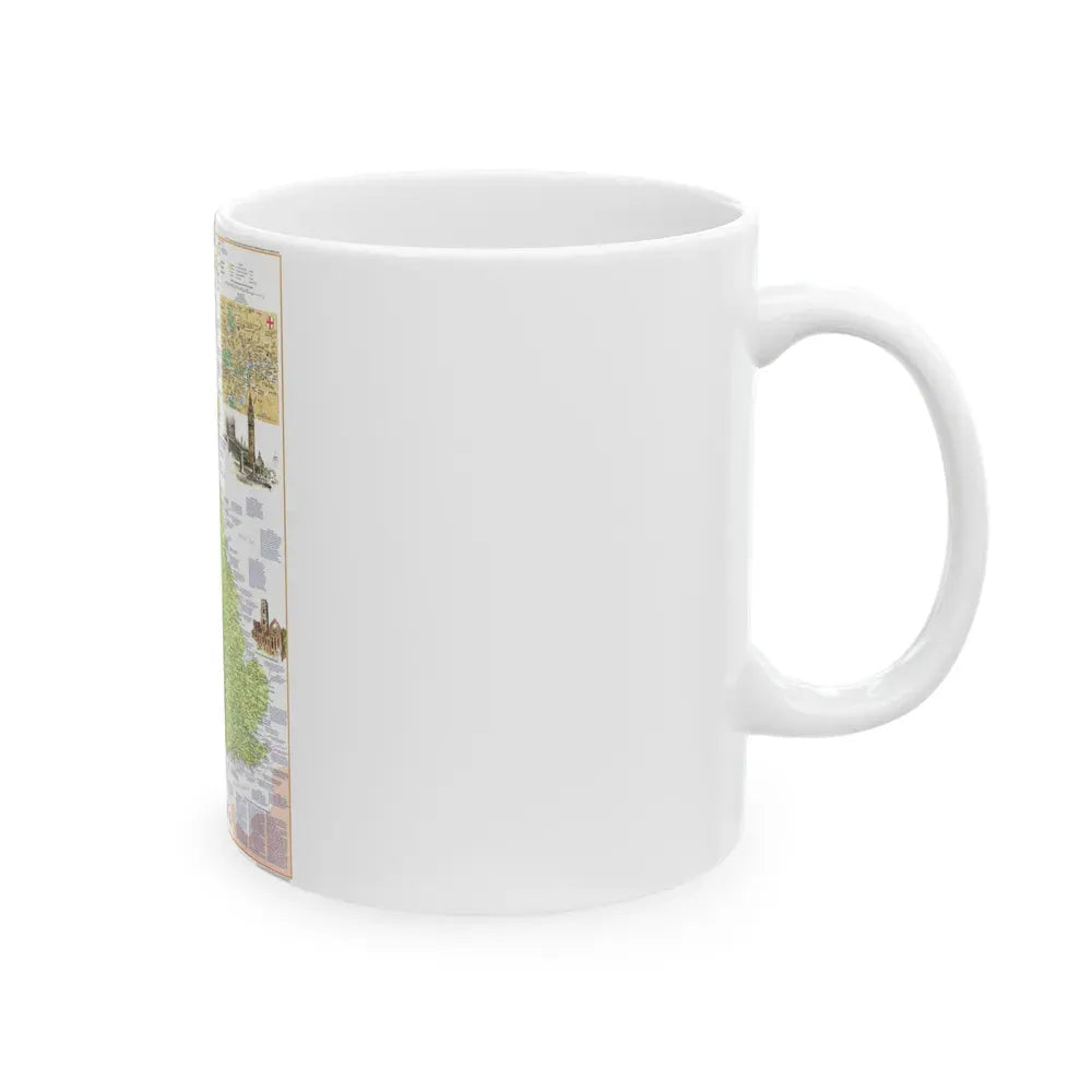 British Isles - A Traveller's Map 1 (1974) (Map) White Coffee Mug - Go Mug Yourself