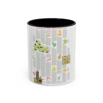 British Isles - A Traveller's Map 2 (1974) (Map) Accent Coffee Mug 11oz Black - Go Mug Yourself