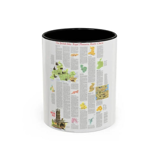 British Isles - A Traveller's Map 2 (1974) (Map) Accent Coffee Mug 11oz Black - Go Mug Yourself