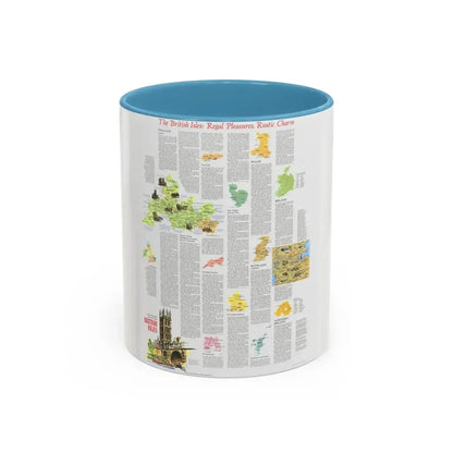 British Isles - A Traveller's Map 2 (1974) (Map) Accent Coffee Mug 11oz Light Blue - Go Mug Yourself