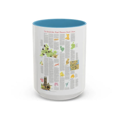 British Isles - A Traveller's Map 2 (1974) (Map) Accent Coffee Mug 15oz Light Blue - Go Mug Yourself