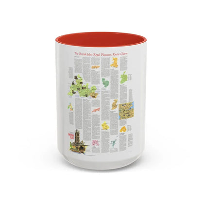 British Isles - A Traveller's Map 2 (1974) (Map) Accent Coffee Mug 15oz Red - Go Mug Yourself