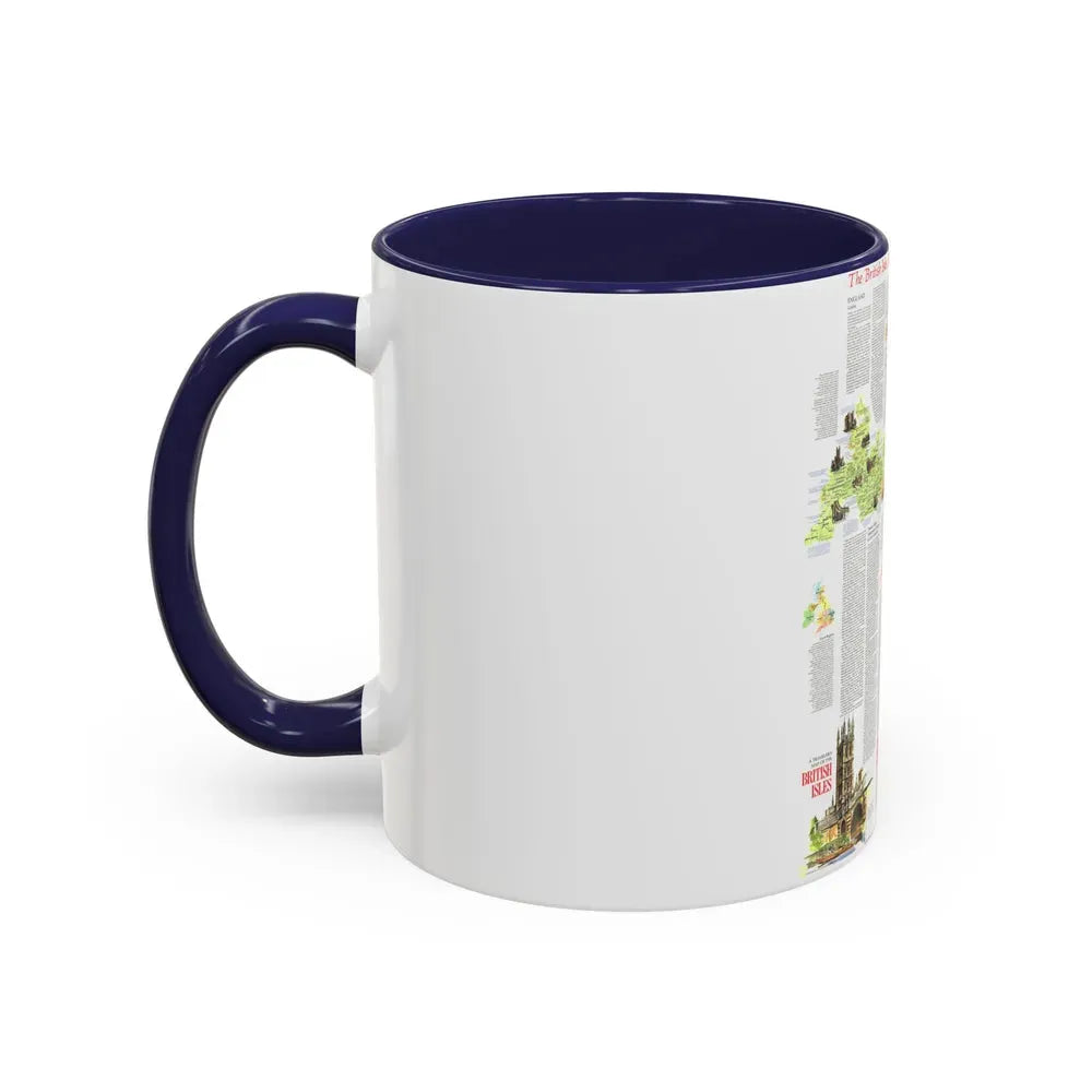 British Isles - A Traveller's Map 2 (1974) (Map) Accent Coffee Mug - Go Mug Yourself