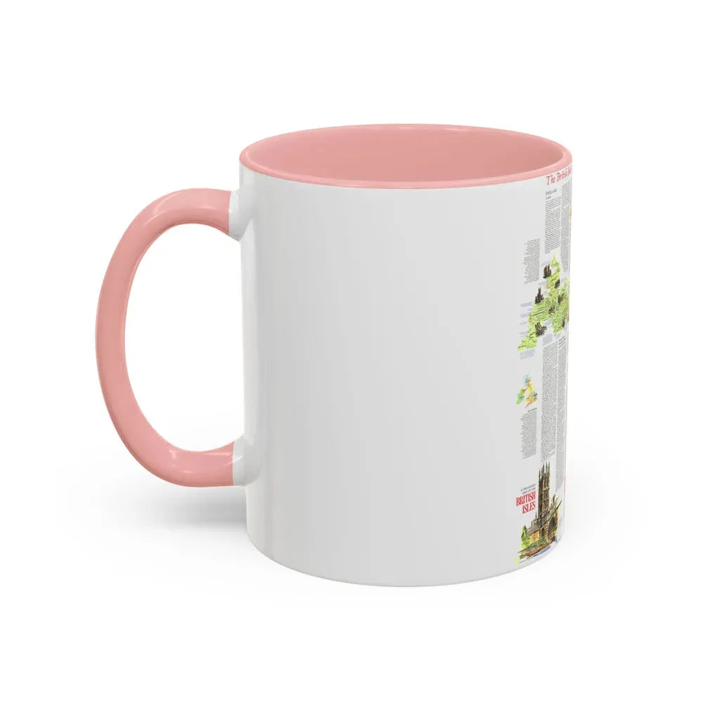 British Isles - A Traveller's Map 2 (1974) (Map) Accent Coffee Mug - Go Mug Yourself