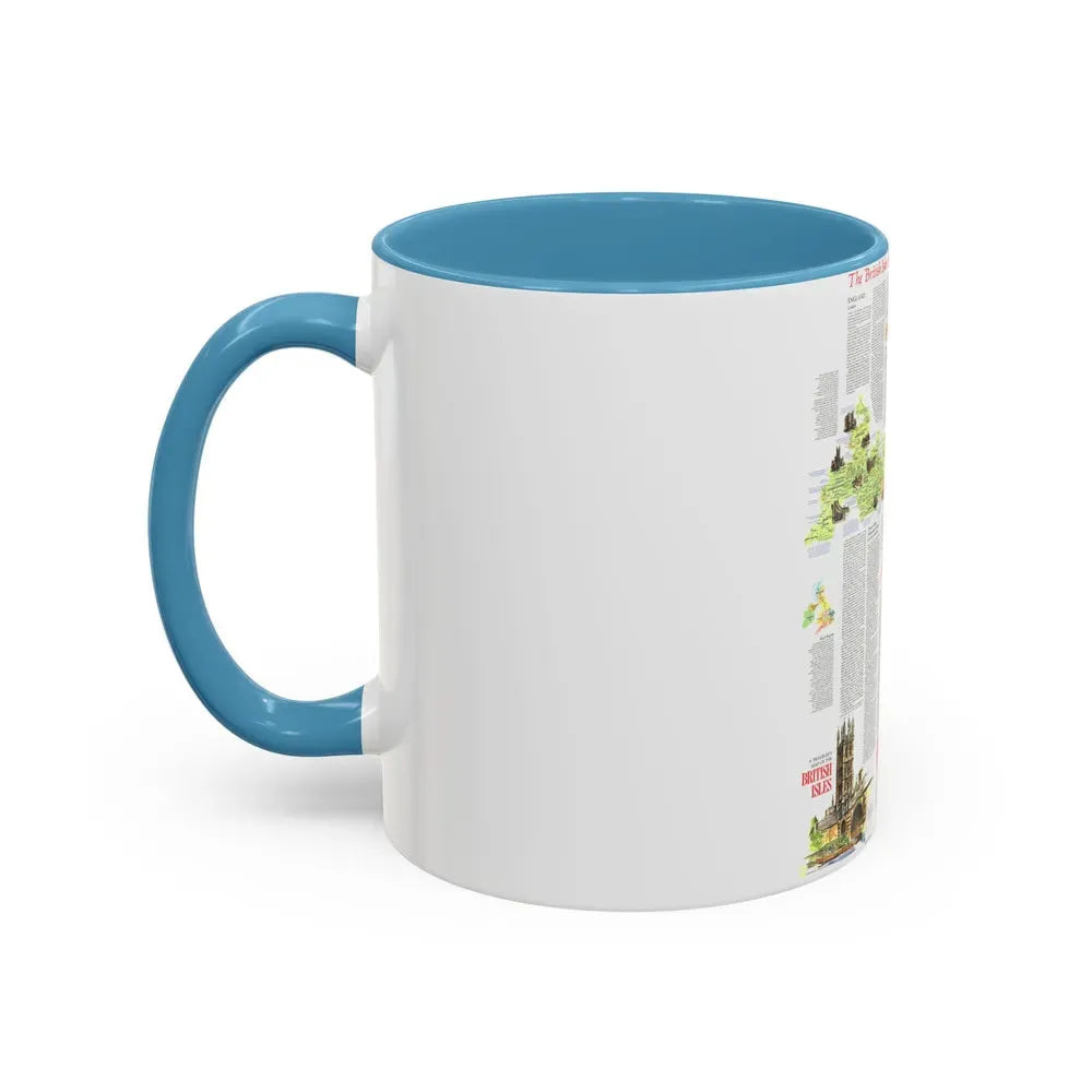 British Isles - A Traveller's Map 2 (1974) (Map) Accent Coffee Mug - Go Mug Yourself