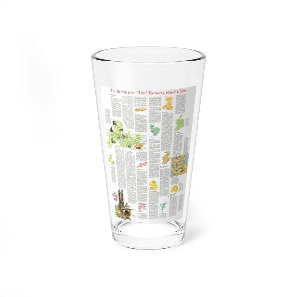 British Isles - A Traveller's Map 2 (1974) (Map) Pint Glass 16oz 16oz - Go Mug Yourself