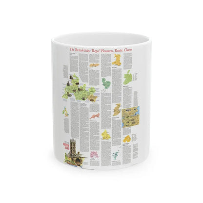 British Isles - A Traveller's Map 2 (1974) (Map) White Coffee Mug 11oz - Go Mug Yourself