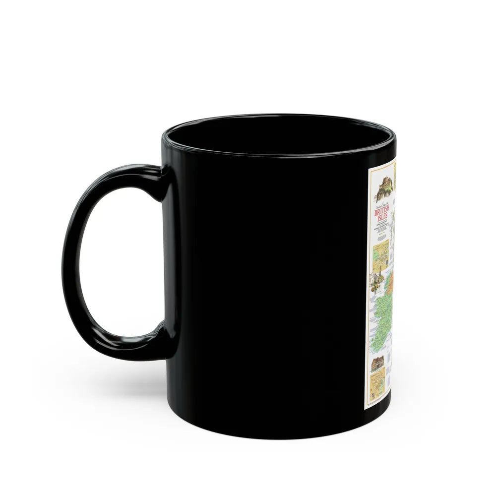 British Isles - A Traveller's Map 1 (1974) (Map) Black Coffee Mug-Go Mug Yourself