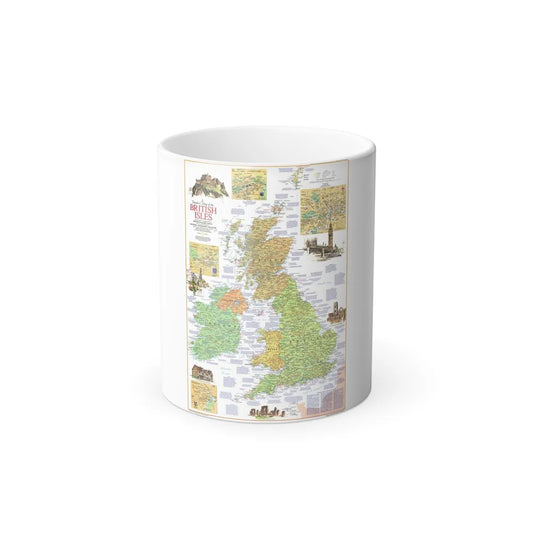 British Isles - A Traveller's Map 1 (1974) (Map) Color Changing Mug 11oz-Go Mug Yourself