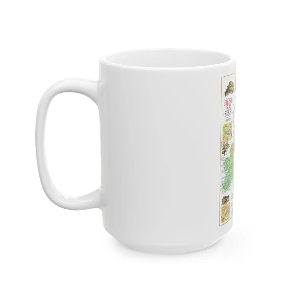 British Isles - A Traveller's Map 1 (1974) (Map) White Coffee Mug-Go Mug Yourself