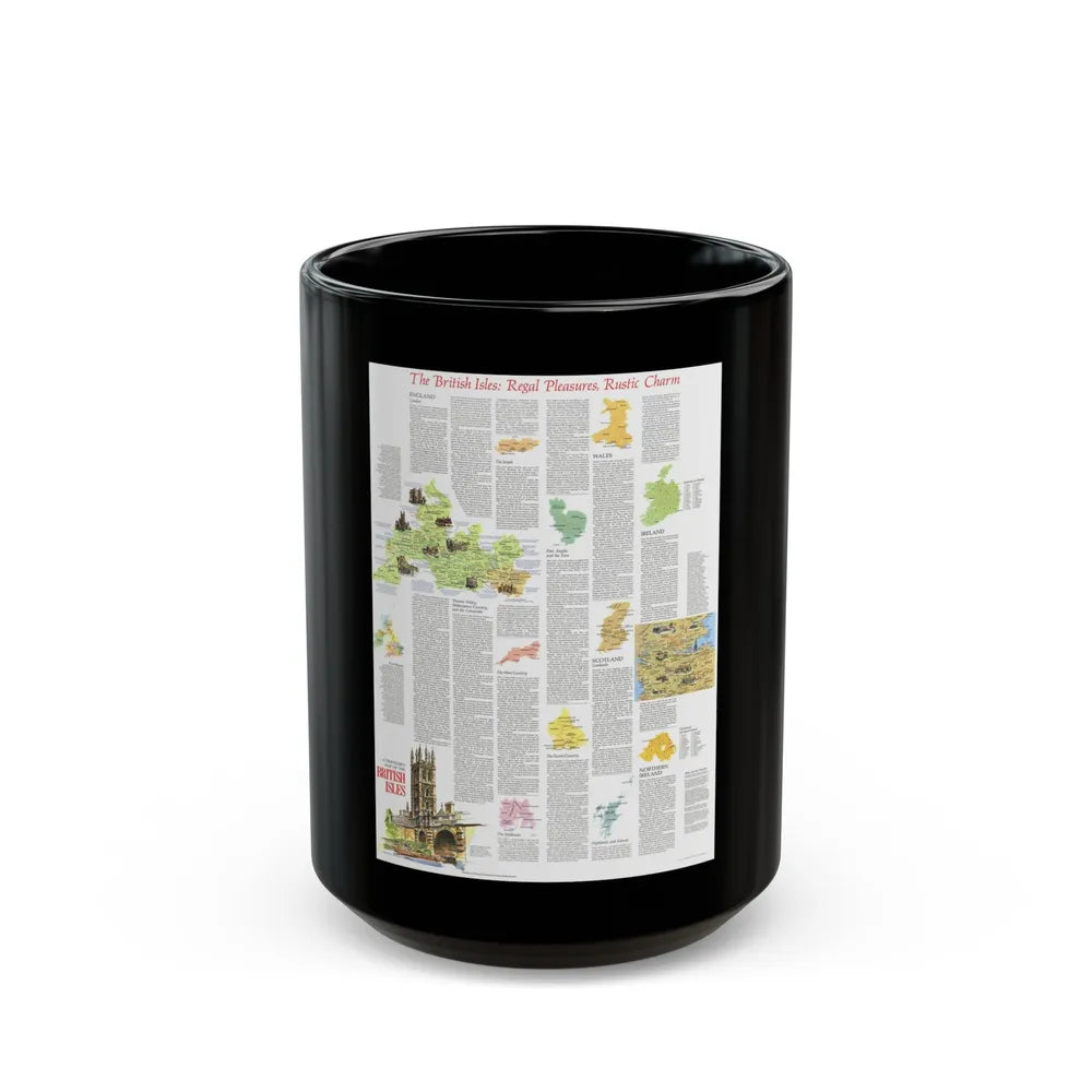 British Isles - A Traveller's Map 2 (1974) (Map) Black Coffee Mug-15oz-Go Mug Yourself