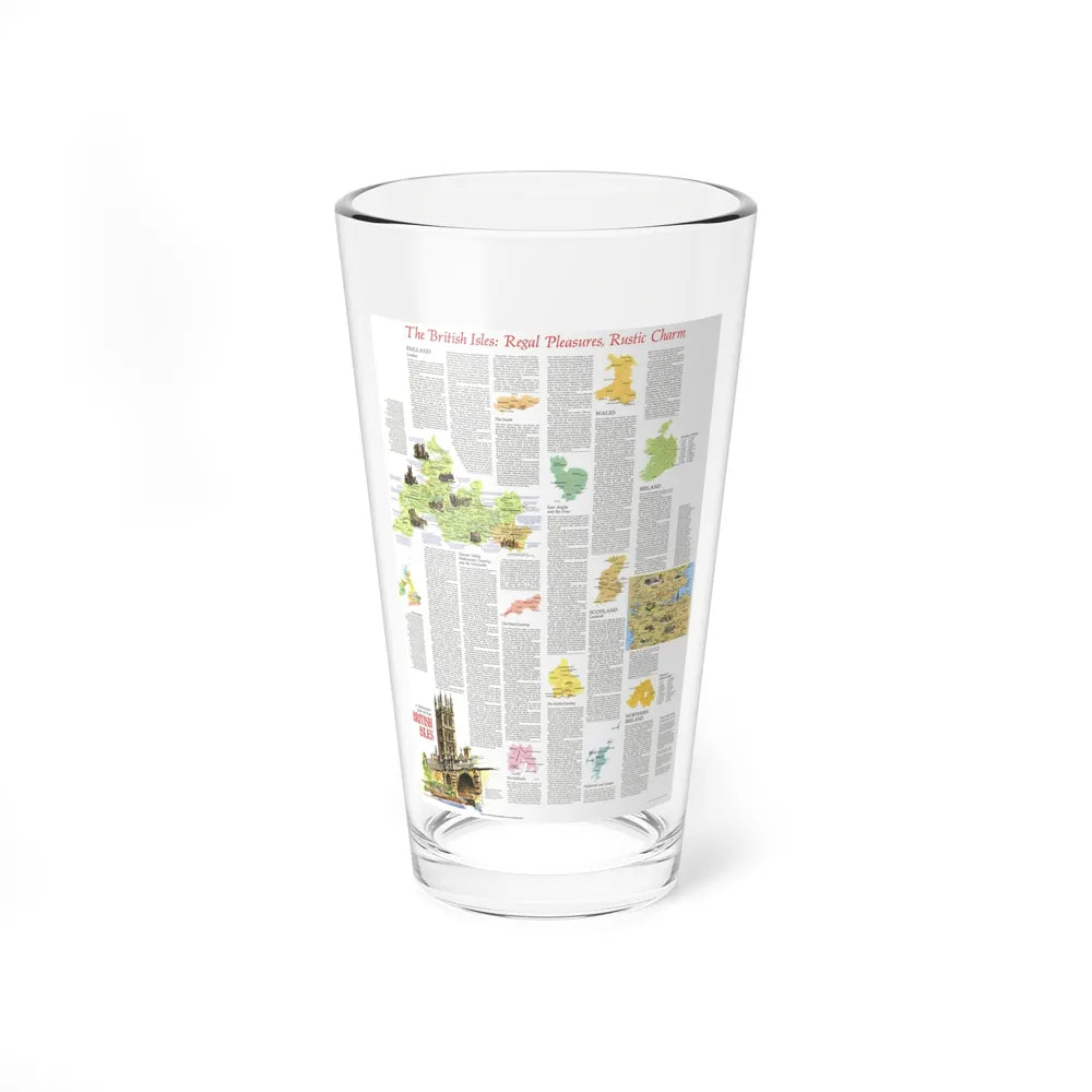 British Isles - A Traveller's Map 2 (1974) (Map) Pint Glass 16oz-16oz-Go Mug Yourself