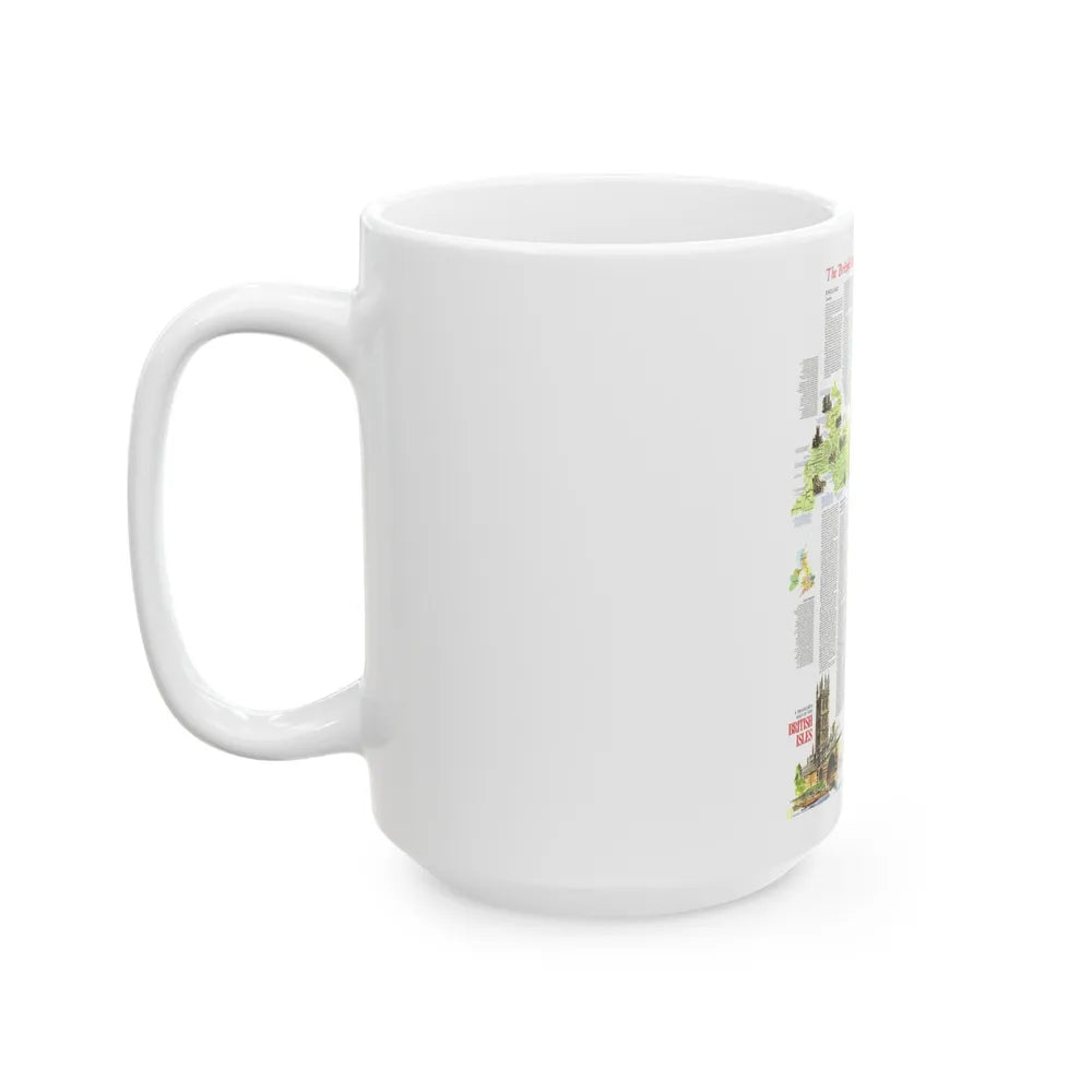 British Isles - A Traveller's Map 2 (1974) (Map) White Coffee Mug-Go Mug Yourself