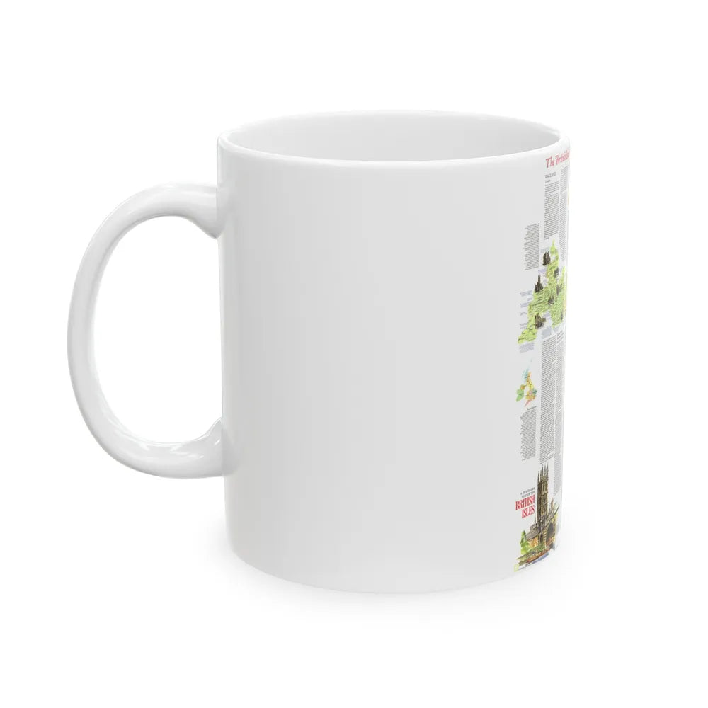 British Isles - A Traveller's Map 2 (1974) (Map) White Coffee Mug-Go Mug Yourself