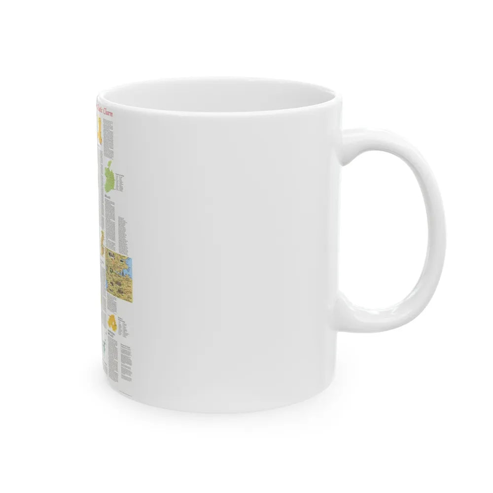 British Isles - A Traveller's Map 2 (1974) (Map) White Coffee Mug-Go Mug Yourself