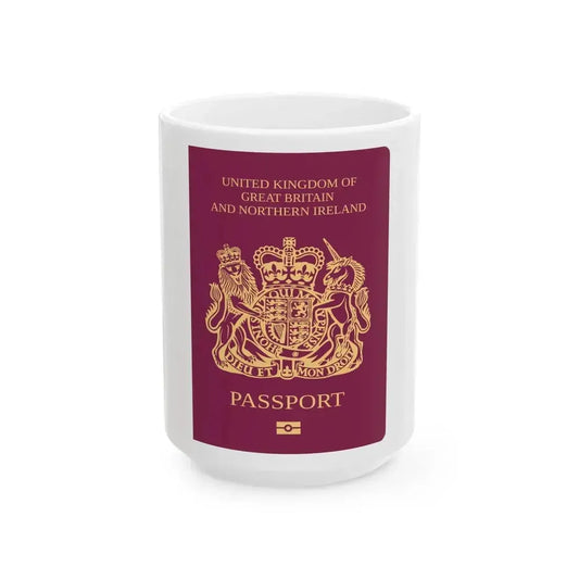 British National Passport - White Coffee Mug 15oz - Go Mug Yourself