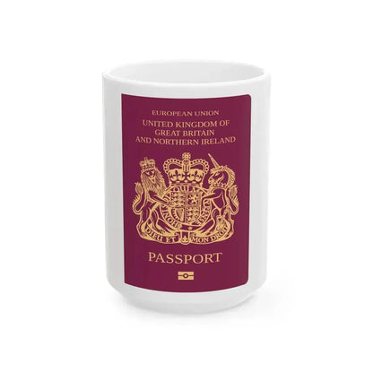 British Passport - White Coffee Mug 15oz - Go Mug Yourself