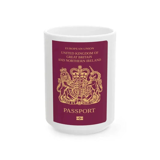 British Passport - White Coffee Mug 15oz - Go Mug Yourself