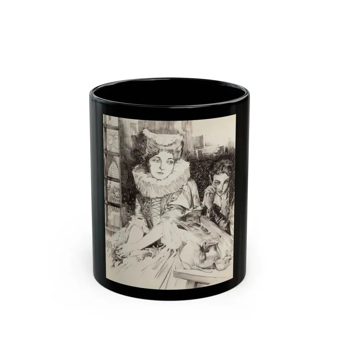 British Scene Depicting the Beheading of Anne Boleyn - Black Coffee Mug 11oz - Go Mug Yourself