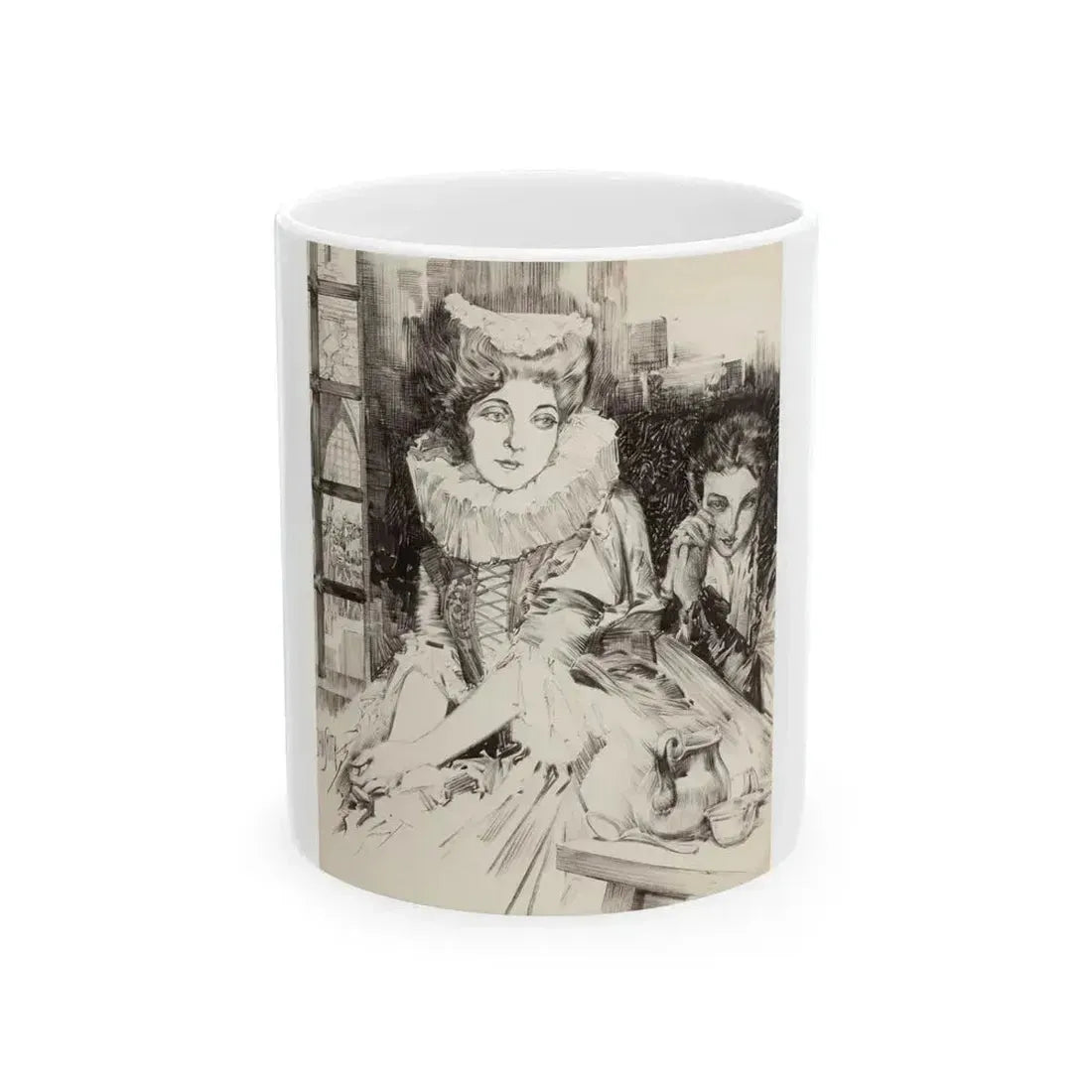 British Scene Depicting the Beheading of Anne Boleyn - White Coffee Mug 11oz - Go Mug Yourself