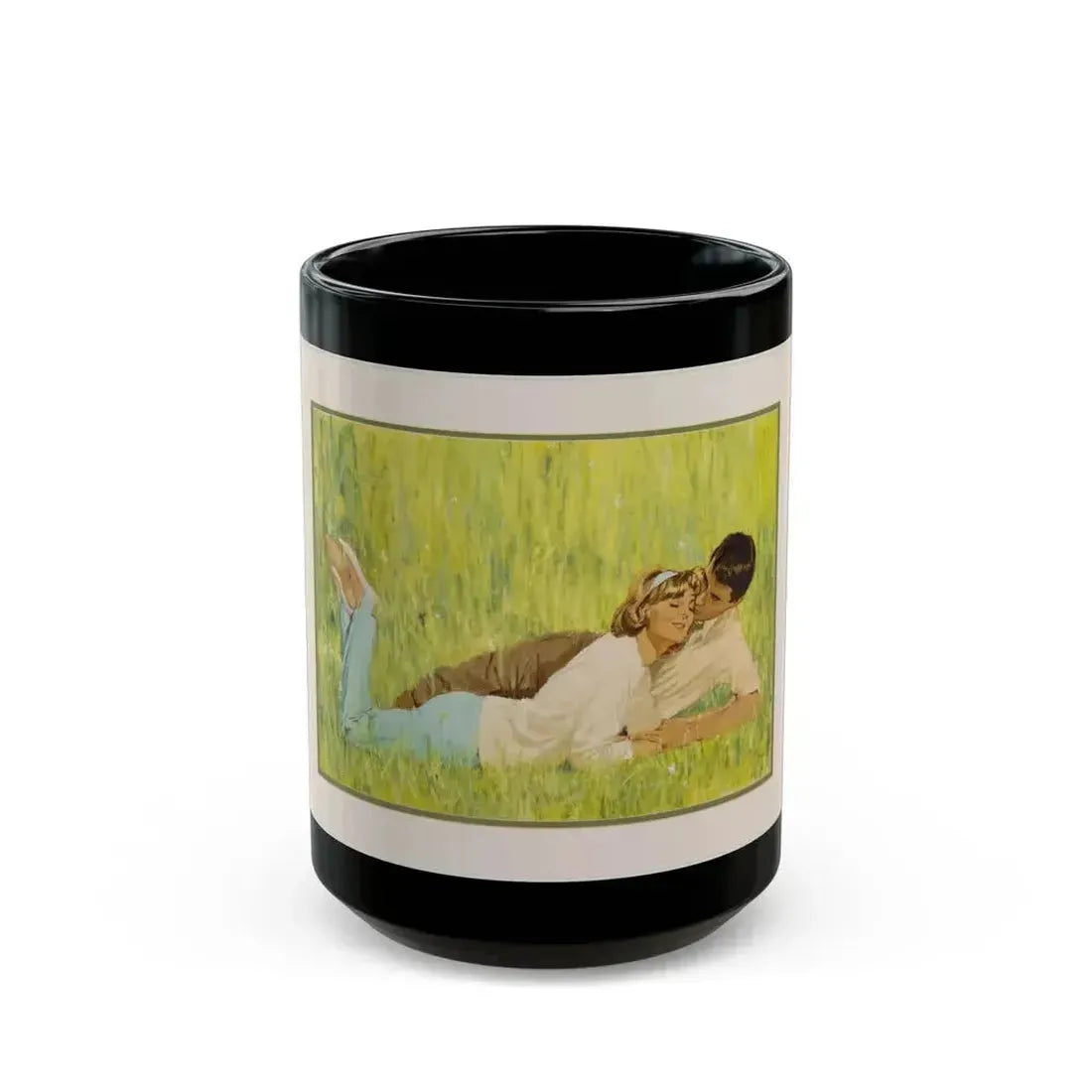 British Women's Magazine Illustration (Grestock and Marsh, c. 1960s) - Black Coffee Mug 15oz - Go Mug Yourself