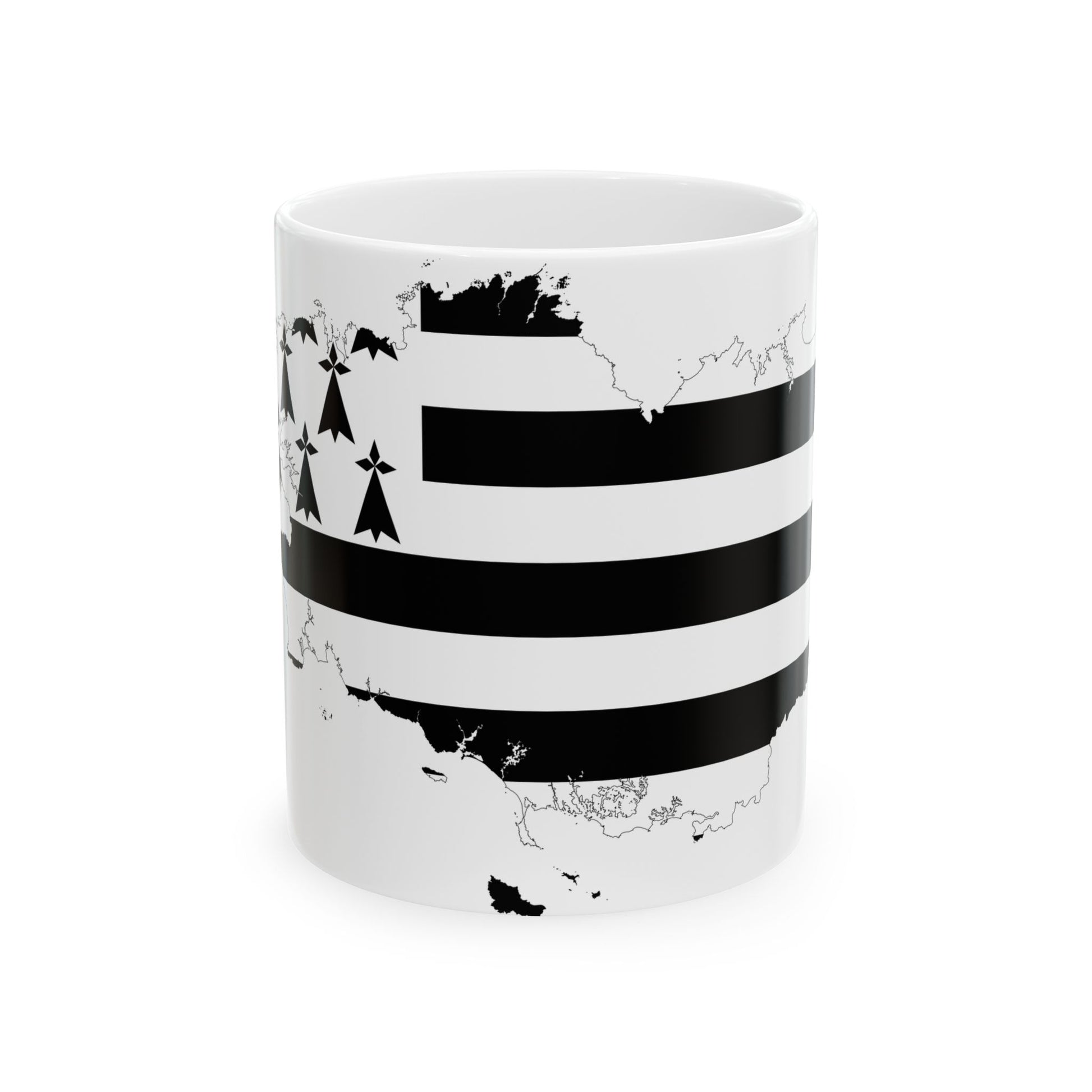 Brittany-Flagmap (France) White Coffee Mug-11oz-Go Mug Yourself
