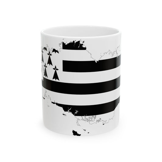 Brittany-Flagmap (France) White Coffee Mug-11oz-Go Mug Yourself