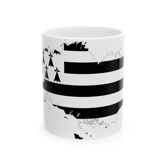 Brittany-Flagmap (France) White Coffee Mug 11oz - Go Mug Yourself