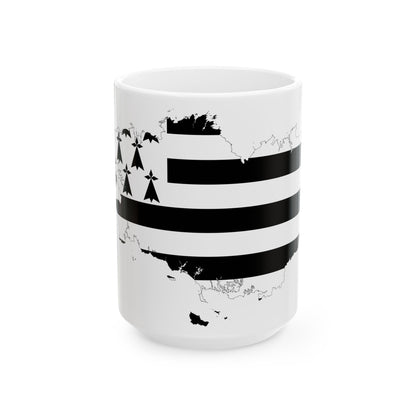 Brittany-Flagmap (France) White Coffee Mug-15oz-Go Mug Yourself
