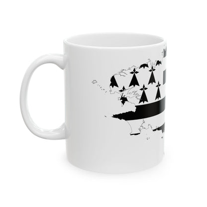 Brittany-Flagmap (France) White Coffee Mug-Go Mug Yourself