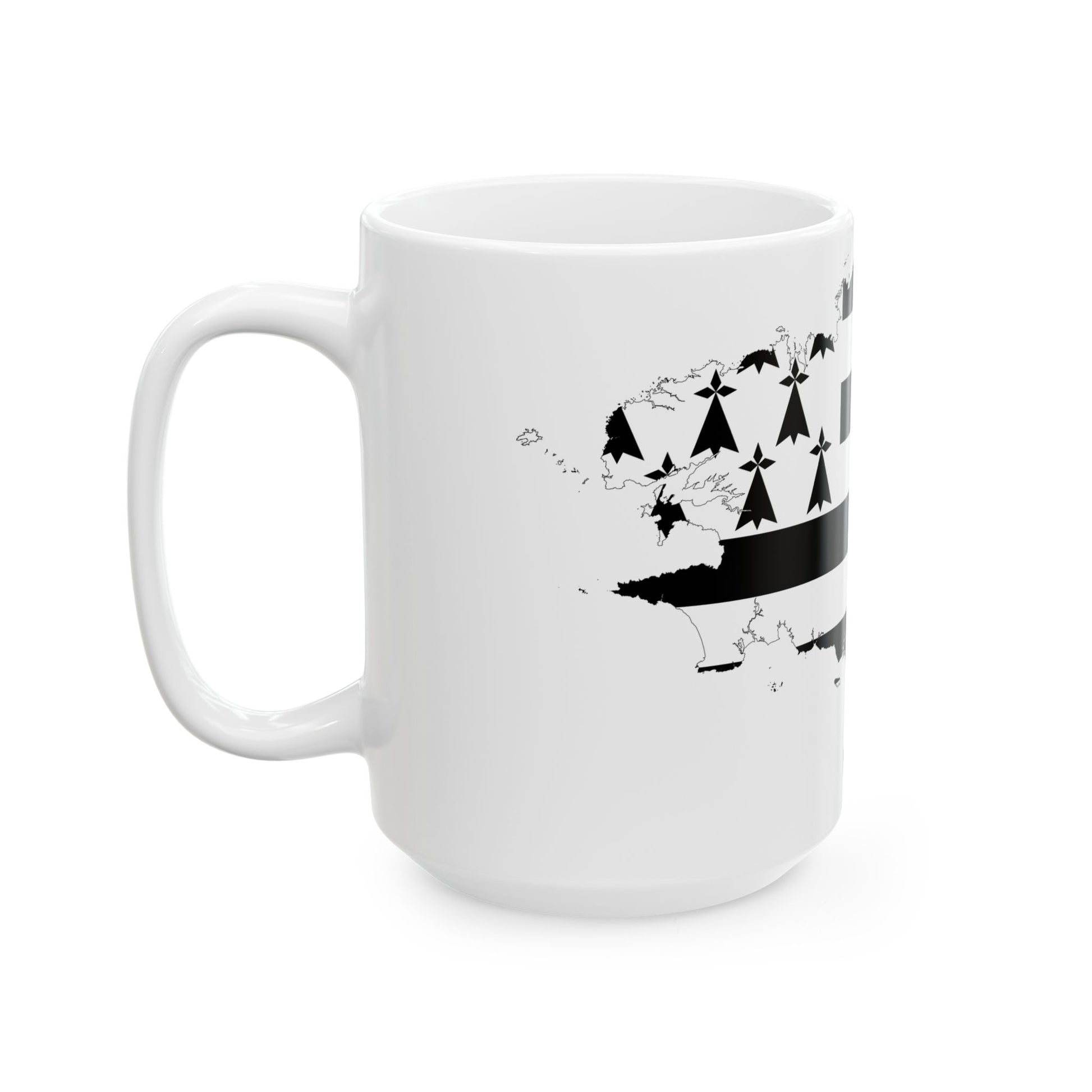 Brittany-Flagmap (France) White Coffee Mug-Go Mug Yourself