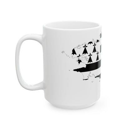 Brittany-Flagmap (France) White Coffee Mug-Go Mug Yourself