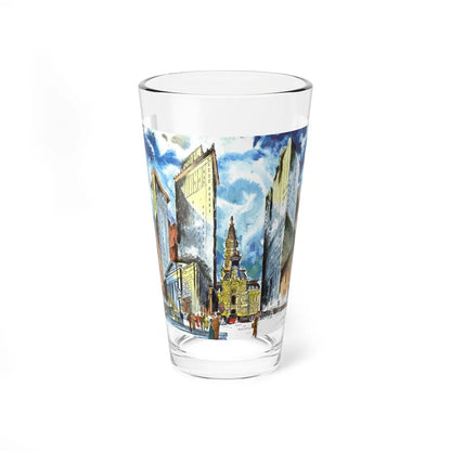 Broad and Chestnut Streets facing City Hall, Philadelphia (Magazine Illustration) Pint Glass 16oz-16oz-Go Mug Yourself