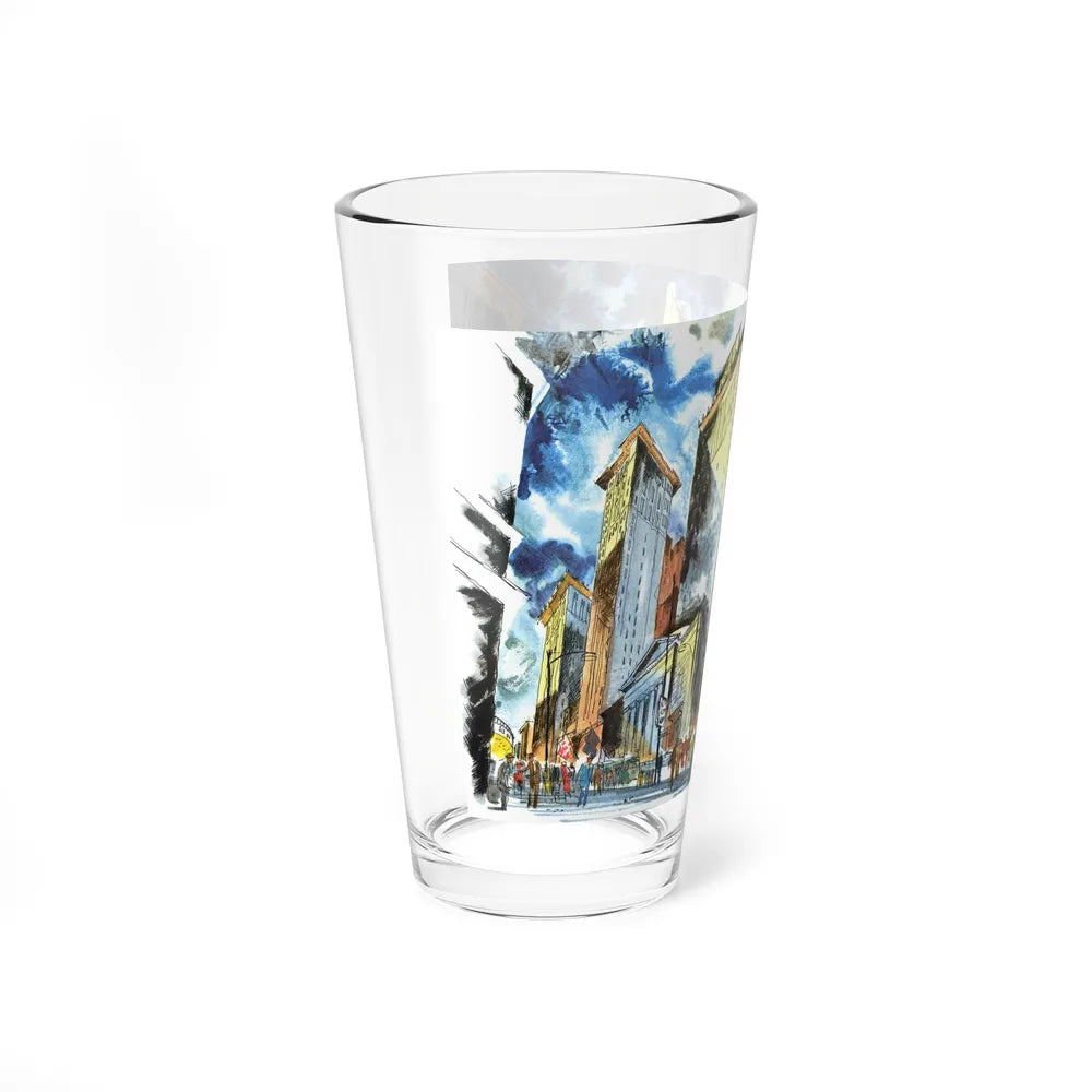 Broad and Chestnut Streets facing City Hall, Philadelphia (Magazine Illustration) Pint Glass 16oz-Go Mug Yourself