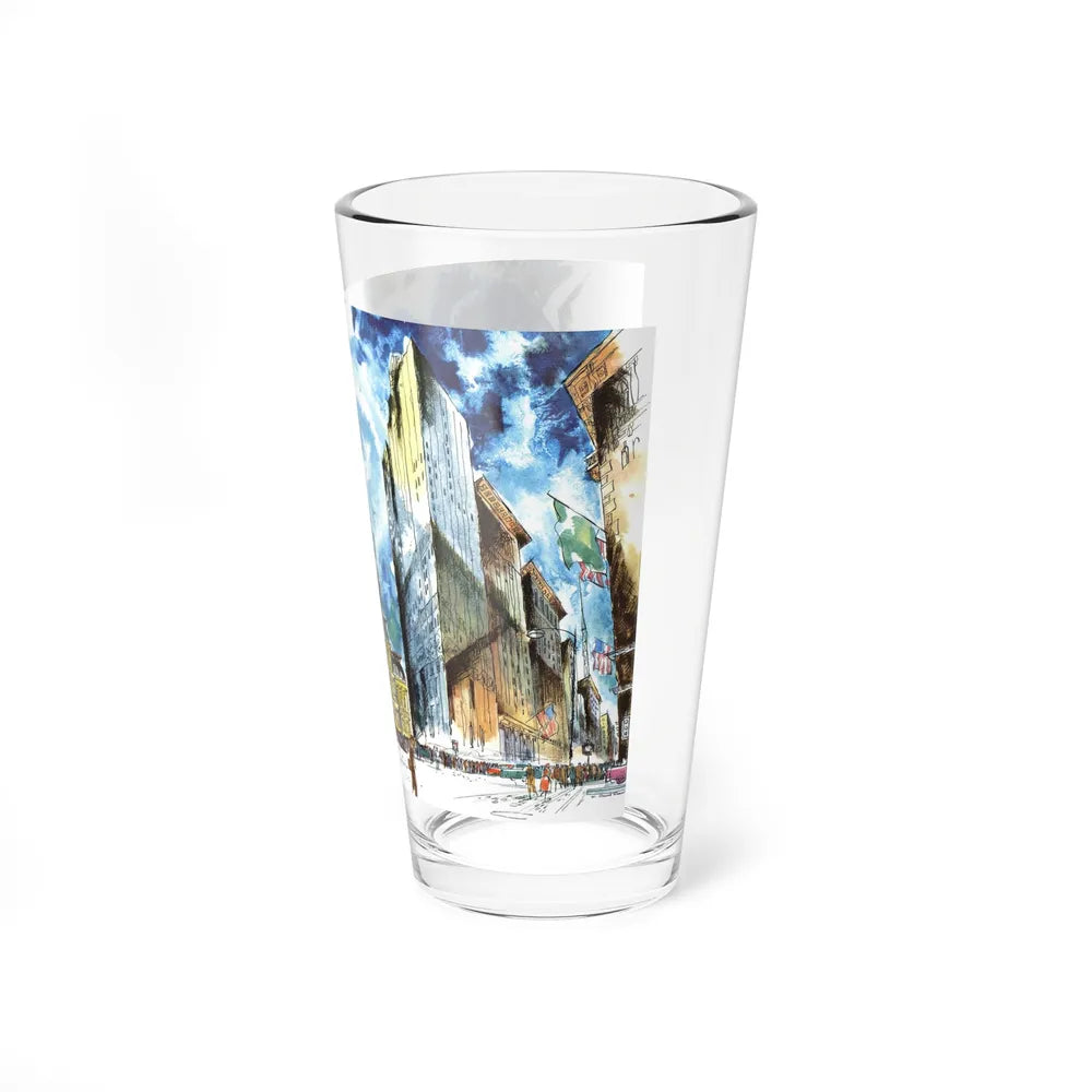 Broad and Chestnut Streets facing City Hall, Philadelphia (Magazine Illustration) Pint Glass 16oz-Go Mug Yourself