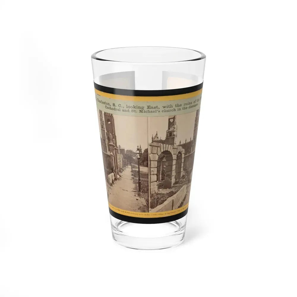Broad St., Charleston, S.C., Looking East, With The Ruins Of The Roman Catholic Cathedral And St. Michael's Church In The Distance (U.S. Civil War) Pint Glass 16oz 16oz - Go Mug Yourself