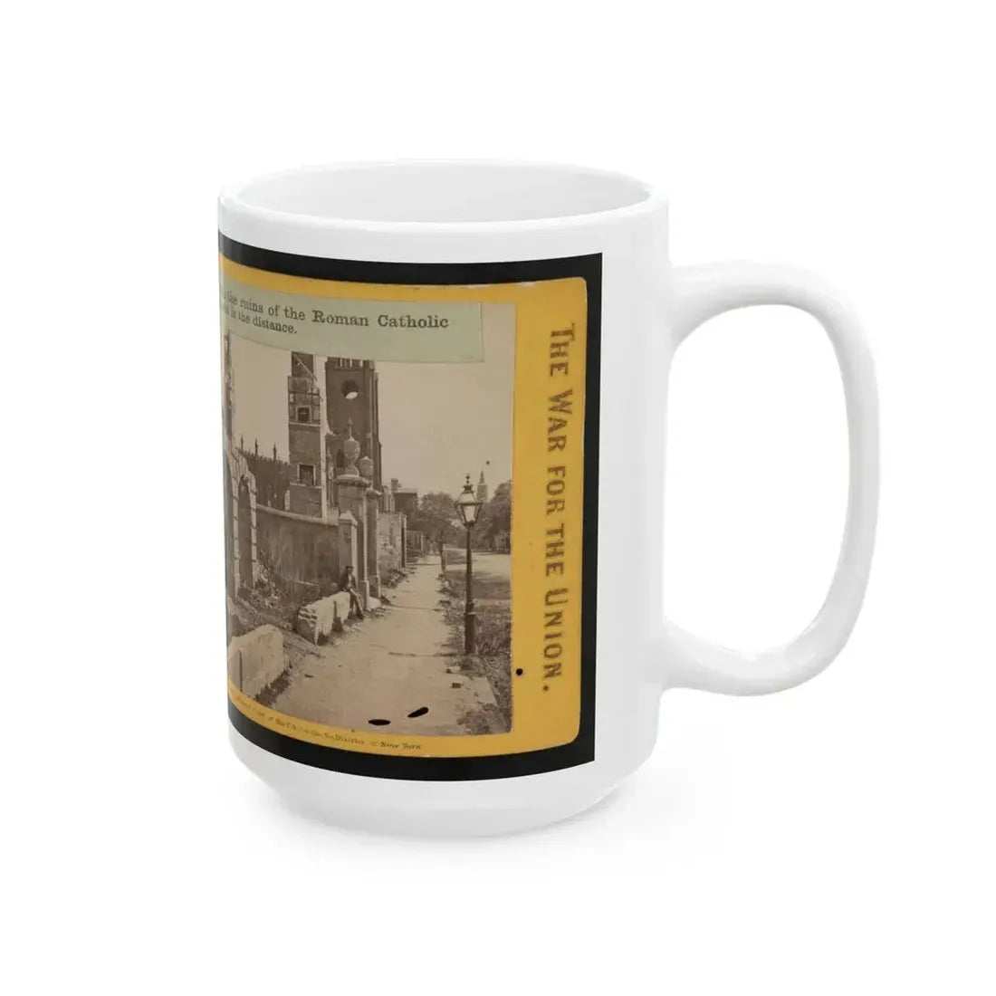 Broad St., Charleston, S.C., Looking East, With The Ruins Of The Roman Catholic Cathedral And St. Michael's Church In The Distance (U.S. Civil War) White Coffee Mug - Go Mug Yourself