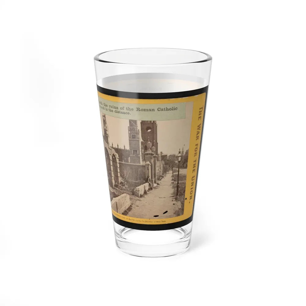 Broad St., Charleston, S.C., Looking East, With The Ruins Of The Roman Catholic Cathedral And St. Michael's Church In The Distance (U.S. Civil War) Pint Glass 16oz-Go Mug Yourself