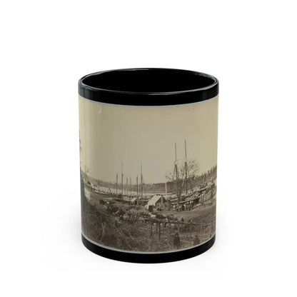 Broadway Landing, Appomattox River, Va., Butler's Signal Tower At Point Of Rocks, In Distance (U.S. Civil War) Black Coffee Mug 11oz - Go Mug Yourself